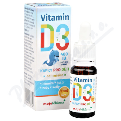 Vitamín D3 400 IU kapky pro děti 10ml Moje lékárna